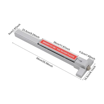 Door Security Bar, Commercial Door Push Bar Panic Exit Device, Panic Bar Lock Set Emergency Door Hardware, Emergency Hardware Parts Gate Lock with 2 Keys, Applicable Door Width ≥ 17.13in