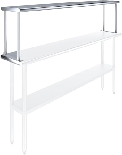 Stainless Steel Single Overshelf for 72" Prep Table – 12" Deep - size: 12"x72"