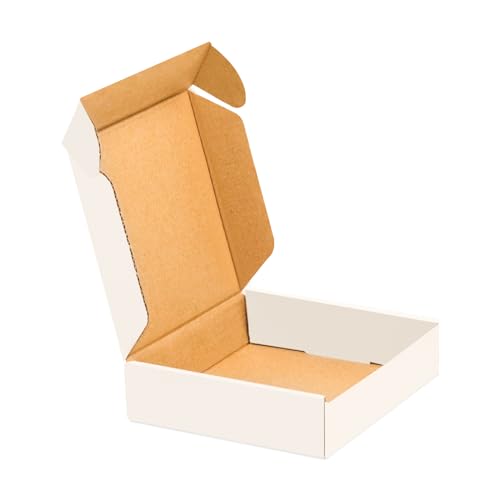 50 pack Small Shipping Box,4x4x1'',Corrugated Mailer,Wonfer Cardboard Box, White - size: 4x4x1"