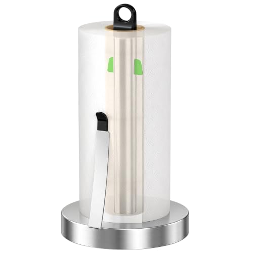 Jesginboo Countertop Paper Towel Holder with Tension Arm, Brushed Nickel - color: Brushed Nickel