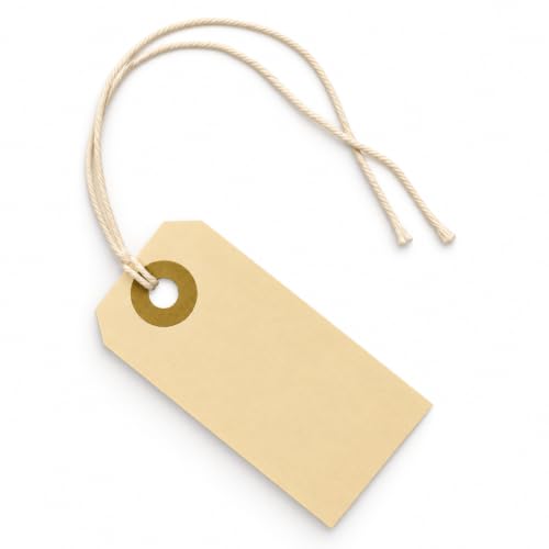 250 Small Manila Tags with String Attached #1, 2 3/4" x 1 3/8"