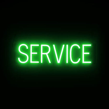 SpellBrite LED Neon SERVICE Sign for Business - Green, 25" x 6" - color: Green, size: SERVICE (25"x6.3")