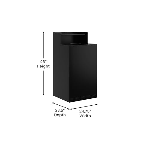 Flash Furniture Trash Can Enclosure, 32 Gallon, Black - color: Black