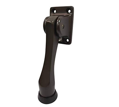 QCAA Solid Brass Drop Down Door Stop, 4", Oil Rubbed Bronze US10B, 1 Pack - color: ORB, size: 1 Pack (4")
