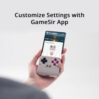 GameSir Pocket Taco Vertical Mobile Gaming Controller – Retro Arcade Bluetooth Gamepad for Android, Portableh Wireless Game Controller for phone, 600mAh Battery, Pass-Through Charging - White