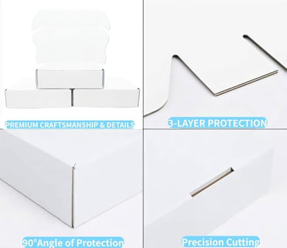 9x6x2 Inches 50 Pack White Corrugated Cardboard Shipping Boxes - size: 9x6x2 inch 50 Pack