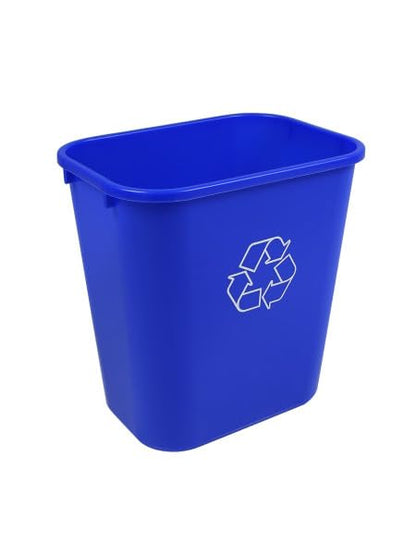 7 Gallon Blue Recycling Wastebasket Bin Plastic Trash Can | 4 PACK - size: 7 Gallon