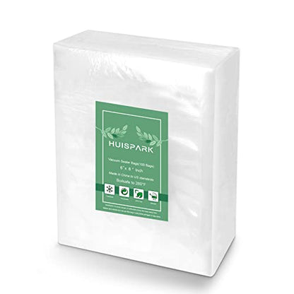 Vacuum Sealer Bags Heavy Duty Pre-Cut Design Commercial Grade Food Sealable 6x8 inch 100pcs for Heat Seal Food Storage, Smell Proof Bags Boilsafe to 280°F Freezable - size: 6 x 8 Inch 100Pcs