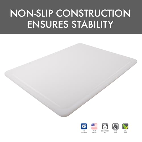 Dexas NSF Polysafe Pastry/Cutting Board with Well, 15 by 20 inches, White - size: 15"L x 20"W, style: Flat