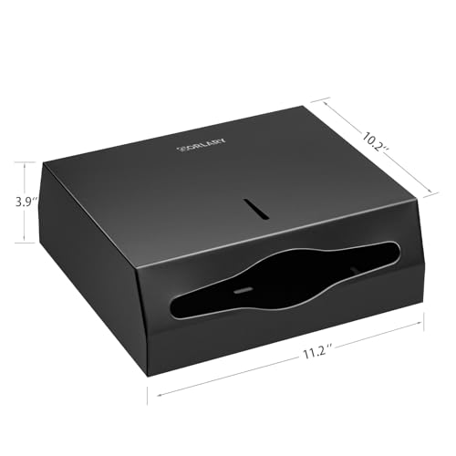 Gorlary Commercial Paper Towel Dispenser Wall Mount, Matte Black - color: Black, size: 300 Sheets – Medium