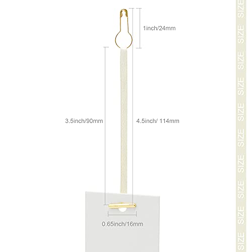 4.5" 500Pcs Hang Tag Fasteners Silks and Satin Strings Safety Pin and Barb Easy and Fast to Attach (Beige) - color: Beige