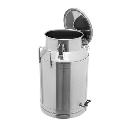 Milk Can with a Faucet,Large Liquid Container Storage,Stainless Steel Milk Bucket With Sealing Lid and Carry Handle,for Wine, Oil Storage Transport (40L/10.6 Gal,w/Faucet) - size: 40L/10.6 Gal,w/Faucet
