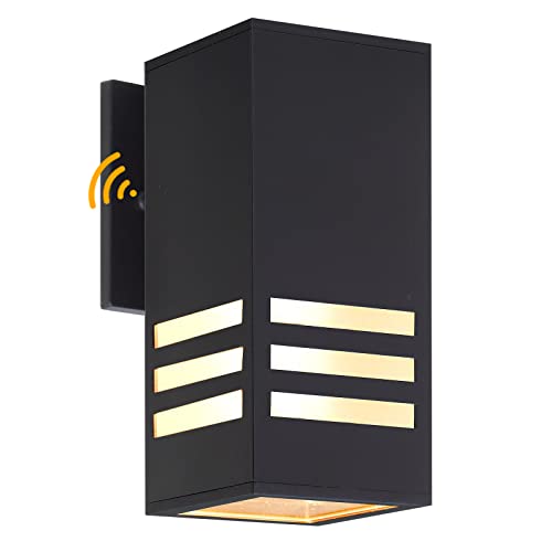 Dusk to Dawn Outdoor Wall Sconce, Waterproof Exterior Light Fixture - color: Rectangle (Black B-Dusk to Dawn)