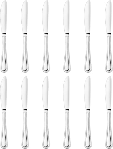 New Star Foodservice Bead Pattern Stainless Steel Dinner Knife, 8.5-Inch, Set of 12, Commercial Grade - size: 7.9"