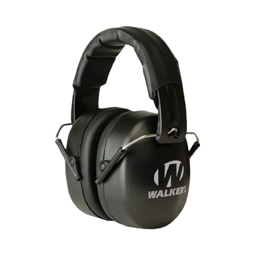 WALKER'S EXT Range Shooting Folding Muff - Compact 30dB NRR Noise-Blocking Hunting Gun Range Shooting Hearing Protection - color: Black