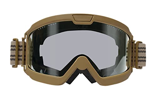 Rothco ANSI Rated OTG Goggles – Ansi Z87‑1 Over‑The‑Glasses Anti‑Fog Safety Eyewear - UV400 Protection - color: Coyote Brown / Smoke