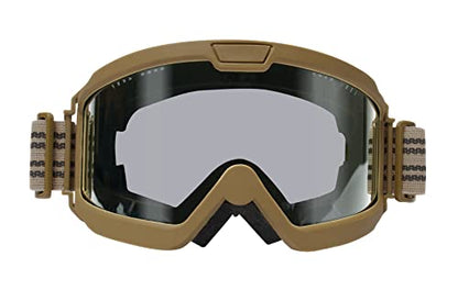 Rothco ANSI Rated OTG Goggles – Ansi Z87‑1 Over‑The‑Glasses Anti‑Fog Safety Eyewear - UV400 Protection - color: Coyote Brown / Smoke