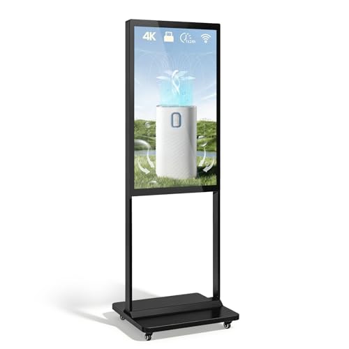 43" Digital Signage Display Kiosk Indoor Floor Standing Advertising Black - size: 43 Inch-Black