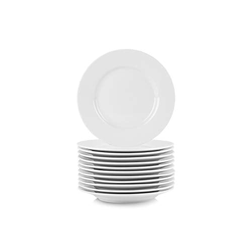 10 Strawberry Street 6" Catering Round Appetizer Plate, Set of 12,White - size: 6" Appetizer, style: Round