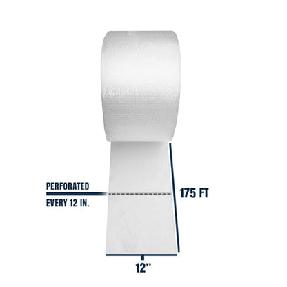 Bubble Cushion Wrap Roll 12 Inch x 175 Feet Total 3/16 Small Bubbles Perforated Every 12" for Packaging Moving Shipping Boxes Supplies 1 Roll 12'' Wide 175 Feet - size: 175 ft x 12" Wide
