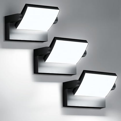 Outdoor Wall Sconces 350 ° Rotatable Panel 6000K IP65 Waterproof 3Pack - color: 3/40w/6000k/Black