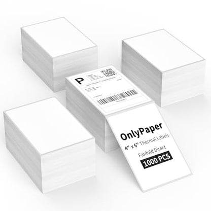 4 x 6 Direct Thermal Shipping Labels - Shipping Address Stickers Perforated and Strong Adhesive, Thermal Labels for Rollo & Zebra Printer（1000pcs per Stack,4 Stacks） - size: 1000Pcs /Stack, style: 4 Stacks