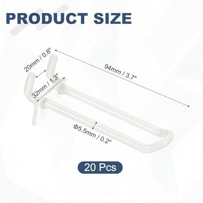 uxcell 20 Pcs Pegboard Hooks 3 Inch Durable Plastic Pegboard Display Hooks - size: 3 Inch
