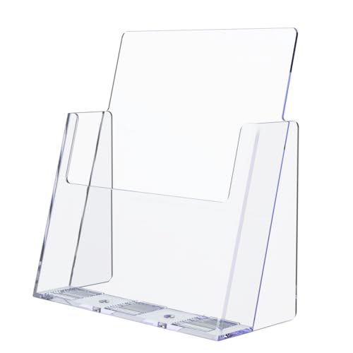 Marketing Holders 12 Pack Brochure Holder for 8.5" Flyers Clear Acrylic Freestanding Tabletop Printed Literature Display for Retail Stores Business Offices and Libraries - size: 8.5"