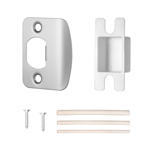 Door Strike Plate for Interior Doors, Brushed Nickel, 1 Pack - color: Brushed Nickel, size: 1 Pack