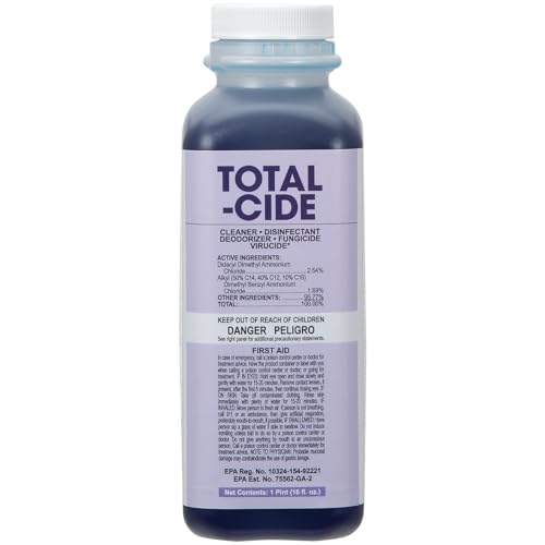 ForPro Total-Cide Disinfectant Solution, 2X Concentrated Formula, Hospital Grade Sanitizer & All Purpose Cleaner, 16 Fl Oz - size: 16 Fl Oz (Pack of 1)