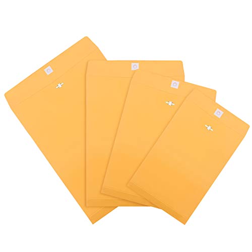 Frienda 50 Pcs 4 Sizes Clasp Envelopes Kraft Clasp Envelope, Yellow - color: Yellow, size: 6 x 9 In, 9 x 12 In, 10 x 13 In, 12 x 15.5 In