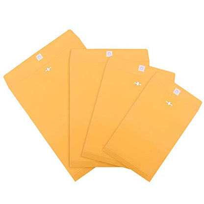 Frienda 50 Pcs 4 Sizes Clasp Envelopes Kraft Clasp Envelope, Yellow - color: Yellow, size: 6 x 9 In, 9 x 12 In, 10 x 13 In, 12 x 15.5 In