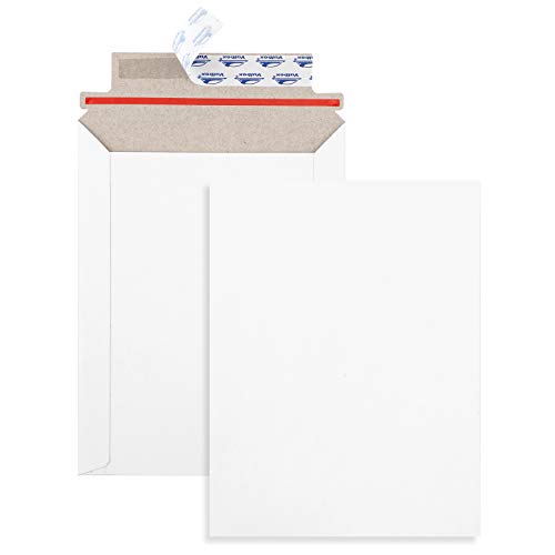 ValBox 6x8 Self Seal Photo Document Mailers 25 Pack Stay Flat White Cardboard Envelopes, 6.25 x 8.25 Inches - color: White