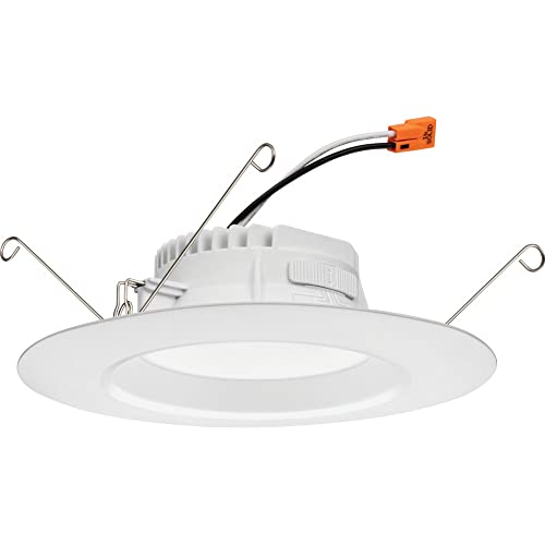 Juno 5"/6" Inch LED Recessed Lighting, RetroBasics Series LED Downlight Trim Kit, Regressed 5"/6" Ceiling Light with 5-in-1 Switchable White Color, 860 Lumens, Baffle Trim, Matte White (6-Pack) - color: Switchable White, size: 5/6-Inch (6-Pack), style: St