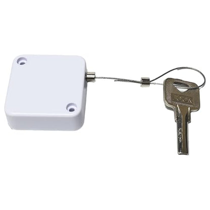 Retractable Cable Lock with Double-Sided Adhesive ABS Remote Control Security Lock for Phone,TV, 304 Stainless Steel, White, 5 ft (1.5 m), 4Set (White, 1.5M) - color: White, size: 1.5M