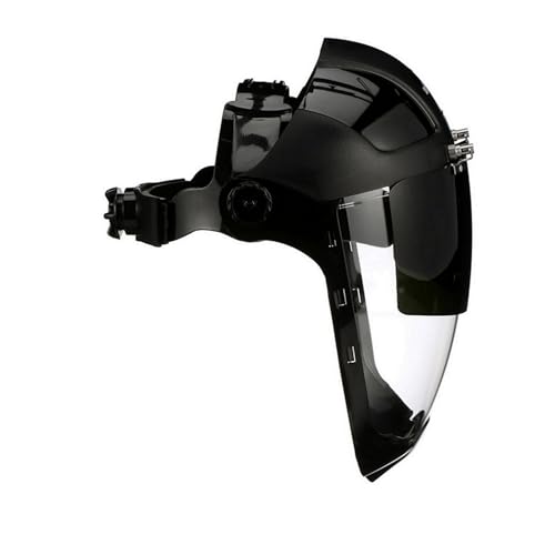 Sellstrom DP4 Face Shield - Lightweight Mask with High Impact Crown & Ratchet Headgear for Work, Grinding, Plasma/Flame Cutting - ANSI Z87.1 - Clear Anti Fog Polycarbonate Window - UV/IR Flip Up Visor - style: Shade 5 Infrared Visor W/ Chinguard