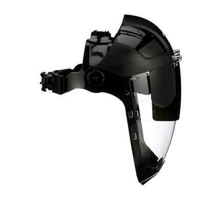Sellstrom DP4 Face Shield - Lightweight Mask with High Impact Crown & Ratchet Headgear for Work, Grinding, Plasma/Flame Cutting - ANSI Z87.1 - Clear Anti Fog Polycarbonate Window - UV/IR Flip Up Visor - style: Shade 5 Infrared Visor W/ Chinguard