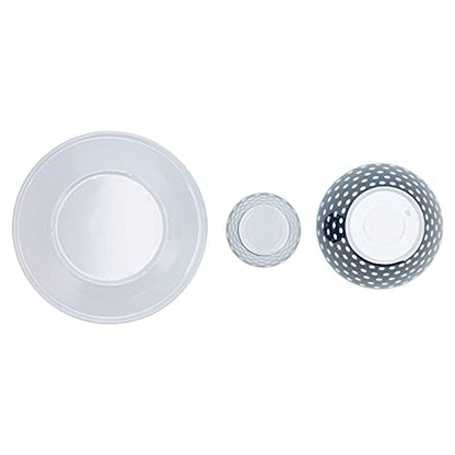 Dark Blue Dot Melamine Dinnerware Set – Cups, Salad Bowls & Plates for Home, Restaurant, Hotel Use