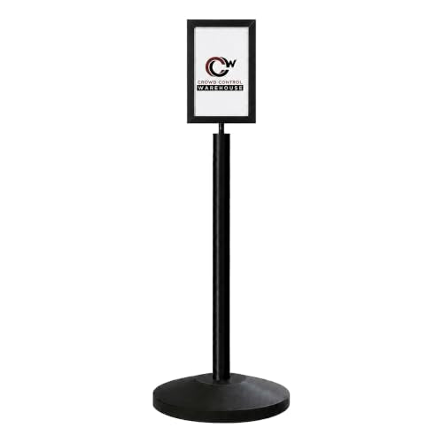 CCW 7 X 11" Vertical Pedestal Floor Sign Frame, Black Powder Coated Steel - color: Black Powder Coated Steel, size: 7 x 11 Inch Vertical