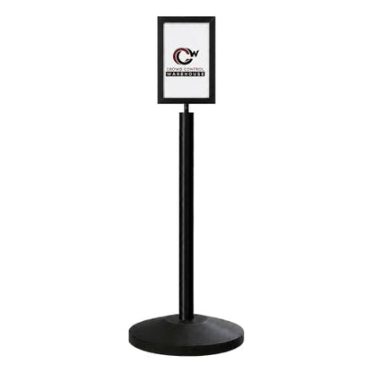 CCW 7 X 11" Vertical Pedestal Floor Sign Frame, Black Powder Coated Steel - color: Black Powder Coated Steel, size: 7 x 11 Inch Vertical
