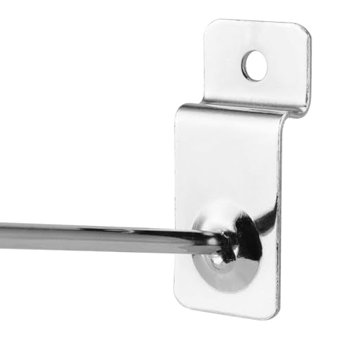 100 PCS 3.7 Inch Silver Slatwall Hooks, Slat Wall Gridwall Panel Slat Wall Hooks Slot Board Hangers Pegs Hanging Accessories for Garage Shop Room Organization and Commercial Exhibition