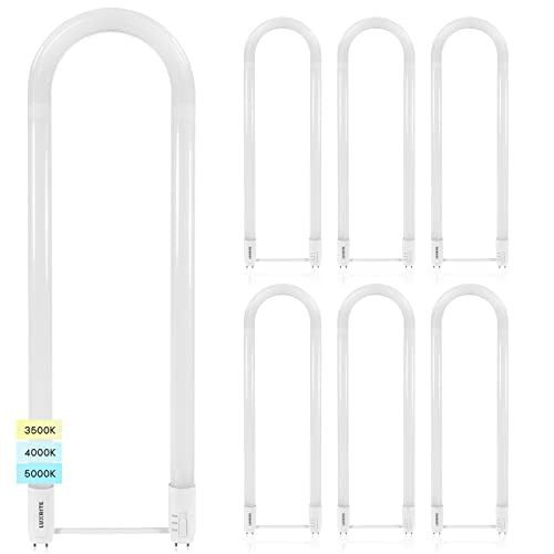 LUXRITE U Bend LED Tube Light, T8 T12, 17.5W (32W Equivalent), 3CCT, 6 Pack - color: 3cct (3500k/4000k/5000k), size: 6 Count (Pack of 1)