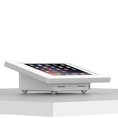 VidaMount White Enclosure and Fixed Tilted 15° Desk/Surface Mount [Bundle] Compatible with iPad mini 4 & 5 - color: White, size: iPad Mini 4 & 5