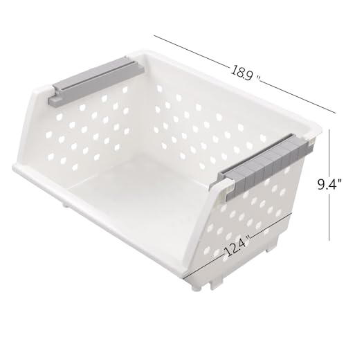 Stackable Pantry Storage Baskets, 3-Pack Snack Storage Baskets