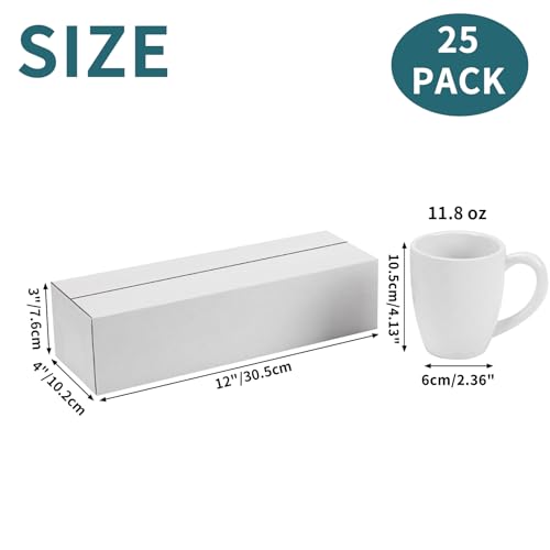 Calenzana 12x4x3 Shipping Boxes Set of 25, White Corrugated Cardboard Box for Mailing Packing Gifts Small Business - size: 12x4x3, style: 25 Pack