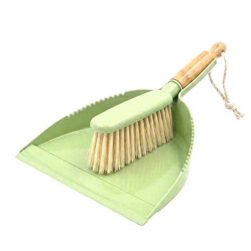 Dust Pan and Brush - Hand Broom Dustpan Set, Broom with Dustpan Como Set, Dustpan and Brush Set for Pet, Car, Dorm, Comping (Green) - color: Green