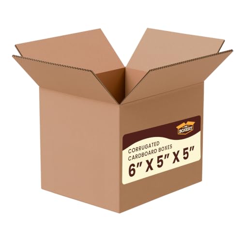 The Boxery 6"x5"x5" Corrugated Cardboard Boxes 100-Pack - size: 6 x 5 x 5"