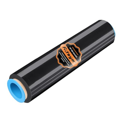 ADAYM 18" x 1500' Stretch/Shrink Wrap Roll - Plastic Wrap for Moving, Heavy Duty 80 Gauge, 600% Stretch for Packing, Pallets, Shipping&Furniture Protection with Handles - style: 1 roll-Black