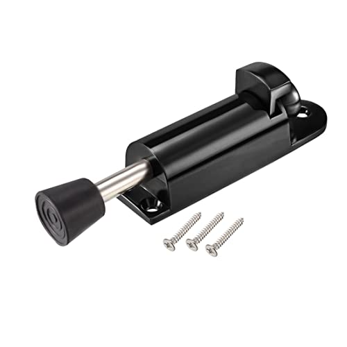 uxcell Kickdown Door Stopper Spring Loaded Foot Pedal Door Stops Holder 112mm Length Black - color: Black