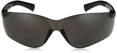 MCR Safety Crews BKH20G BearKat Magnifier Polycarbonate 2.0 Diopter Gray Lens Safety Glasses with Non-Slip Hybrid Black Temple Sleeve (Pack of 2) - color: Gray Lens, size: 2.0 Diopter (Pack of 2)